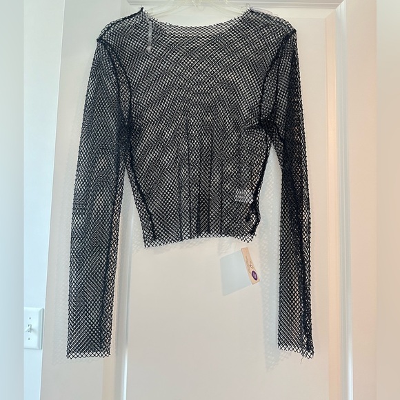 NWT Windsor Edgy Rhinestone Fishnet Top - Picture 2 of 6